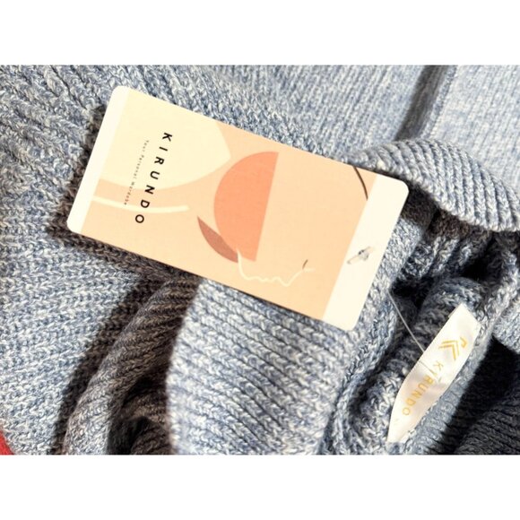 Kirundo Blue Turtleneck Knit Cape Sleeveless Sweater Size XL NWT - Picture 7 of 7